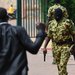 A soldier at the Laico hotel in Ouagadougou, Burkina Faso, on Sunday after coup supporters stormed the hotel.